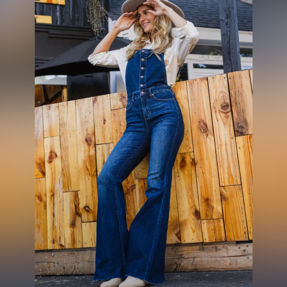 Judy Blue Try Me Out Flare Jumpsuit Overalls - Size S